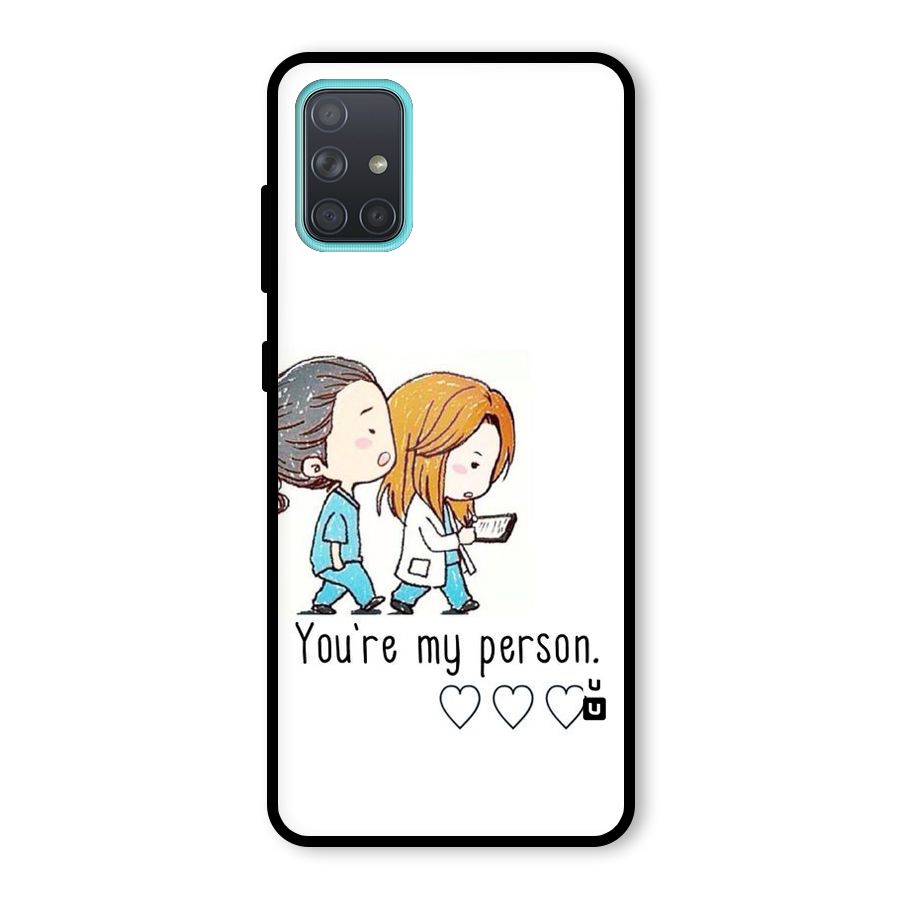 Two Friends In Coat Glass Back Case for Galaxy A71
