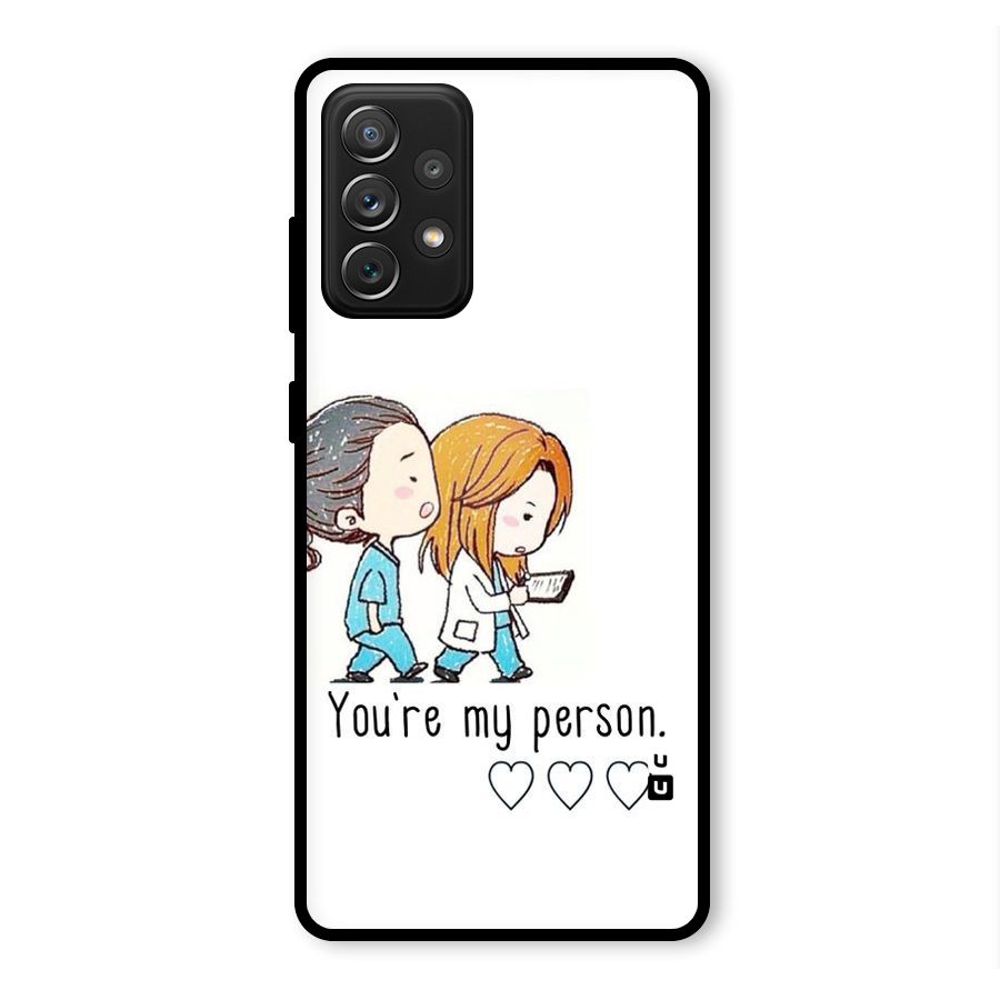 Two Friends In Coat Glass Back Case for Galaxy A72