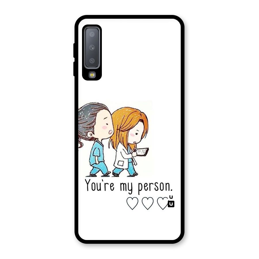 Two Friends In Coat Glass Back Case for Galaxy A7 (2018)