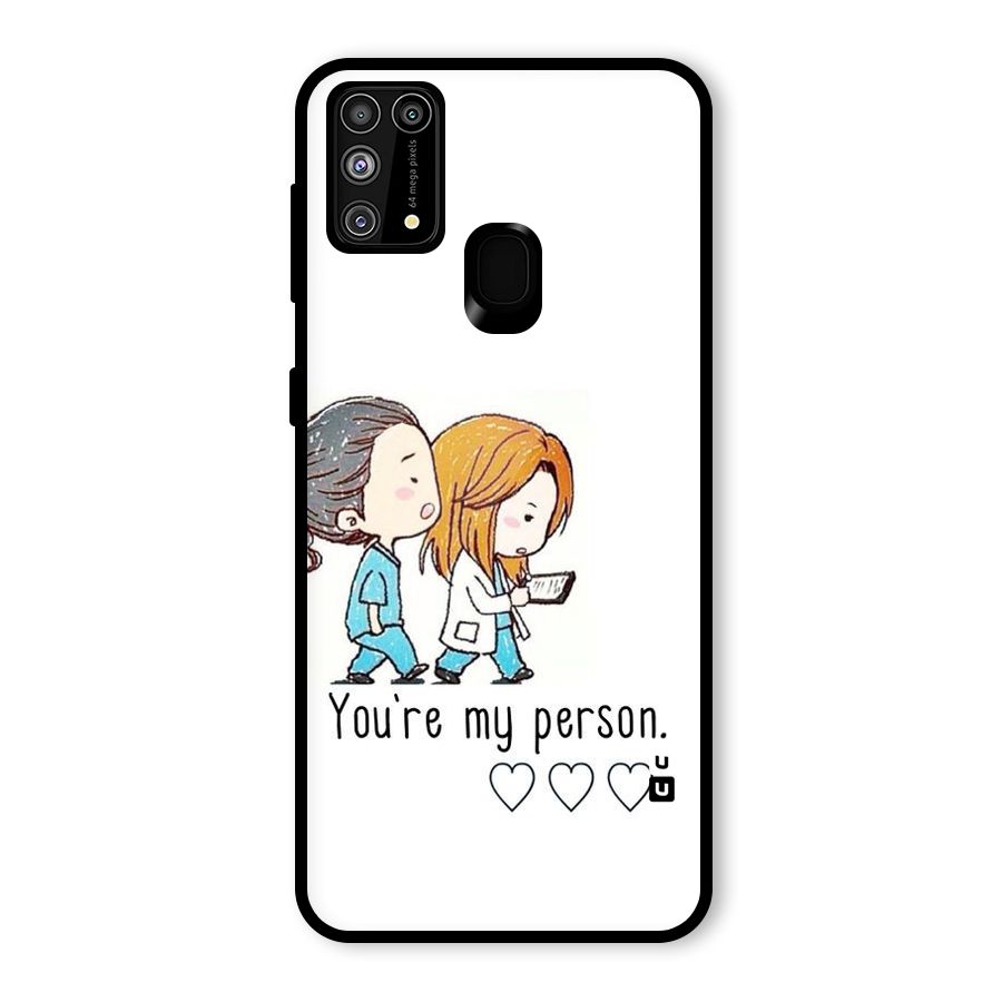 Two Friends In Coat Glass Back Case for Galaxy F41