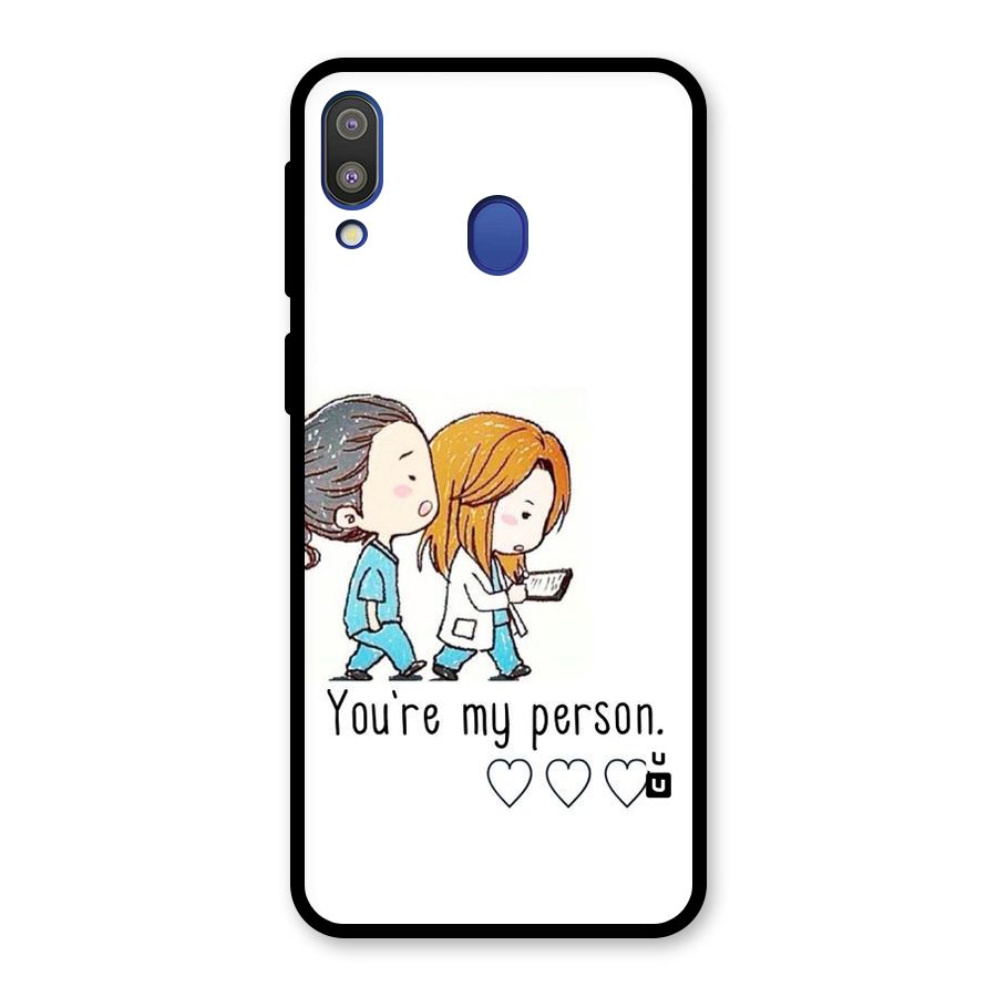Two Friends In Coat Glass Back Case for Galaxy M20