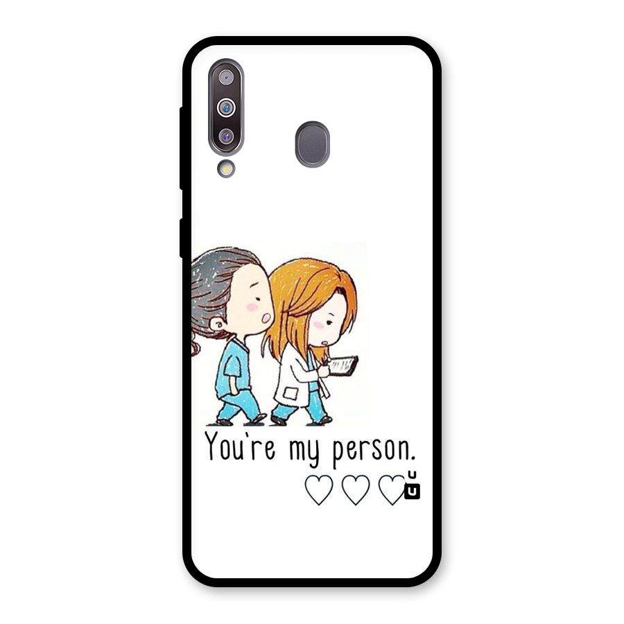 Two Friends In Coat Glass Back Case for Galaxy M30