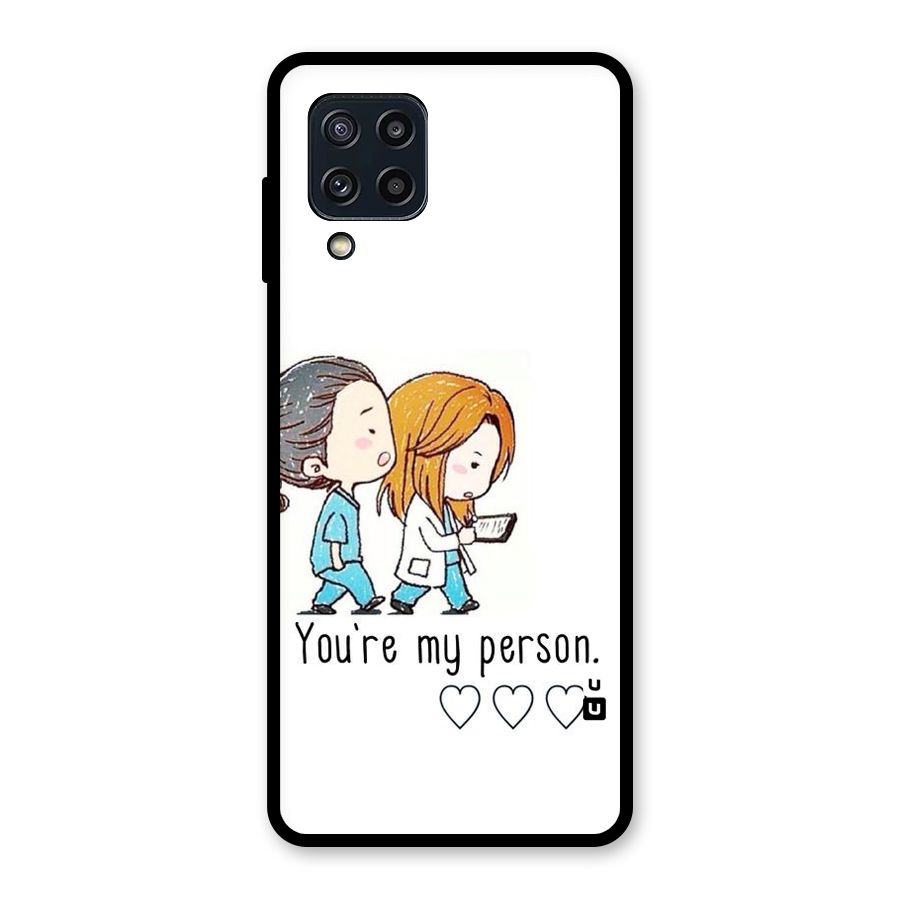 Two Friends In Coat Glass Back Case for Galaxy M32