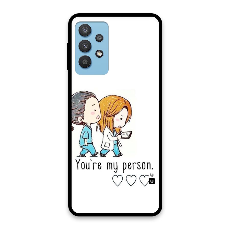 Two Friends In Coat Glass Back Case for Galaxy M32 5G