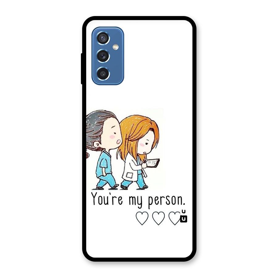 Two Friends In Coat Glass Back Case for Galaxy M52 5G
