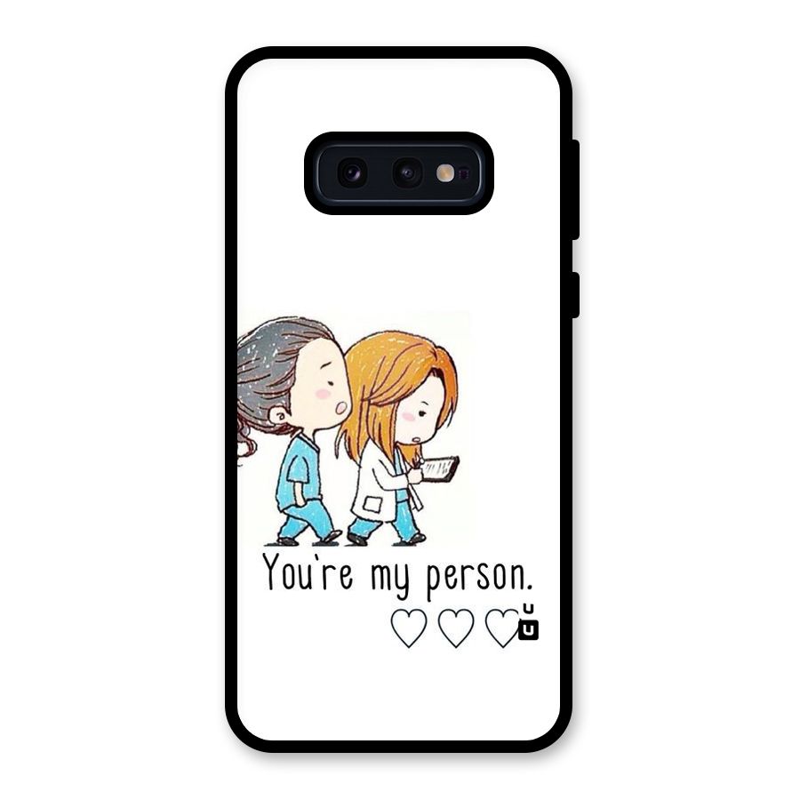 Two Friends In Coat Glass Back Case for Galaxy S10e