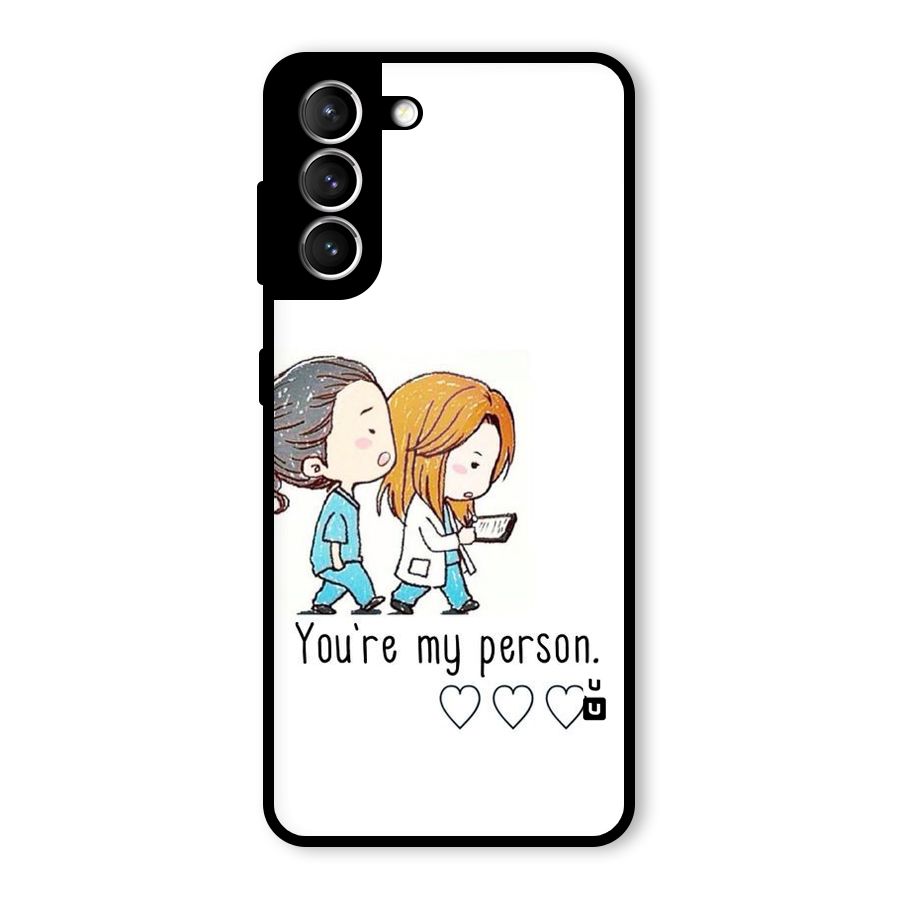 Two Friends In Coat Glass Back Case for Galaxy S21 5G