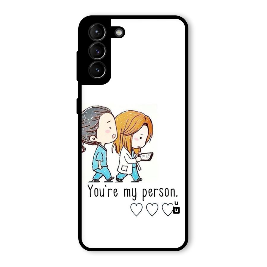 Two Friends In Coat Glass Back Case for Galaxy S21 Plus