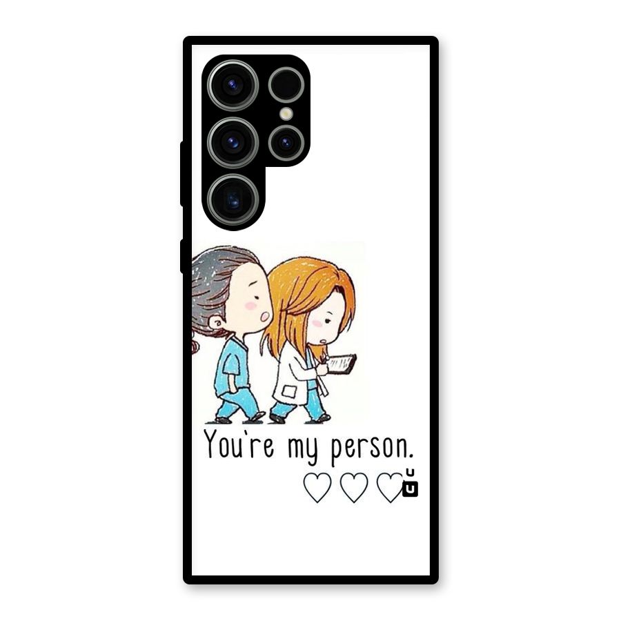 Two Friends In Coat Glass Back Case for Galaxy S23 Ultra