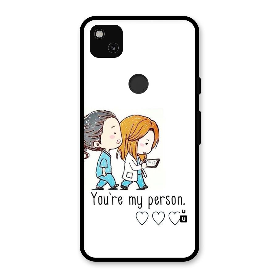 Two Friends In Coat Glass Back Case for Google Pixel 4a
