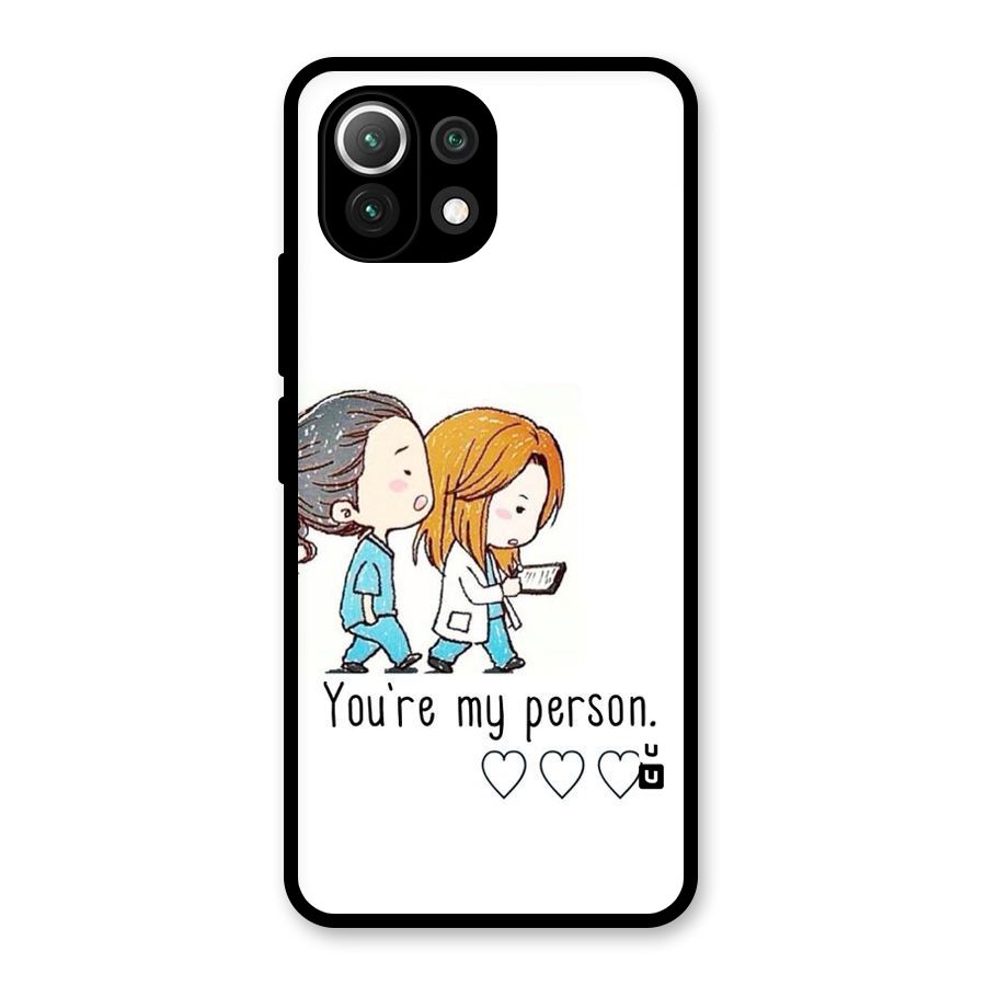 Two Friends In Coat Glass Back Case for Mi 11 Lite NE 5G