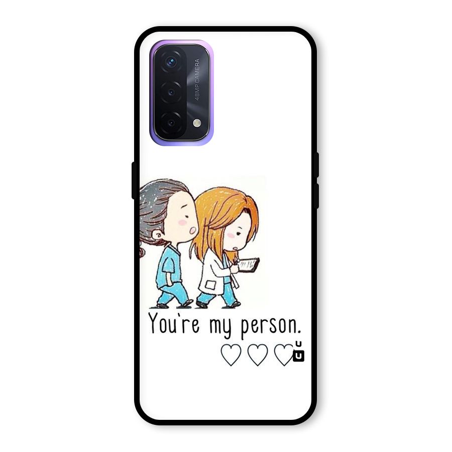 Two Friends In Coat Glass Back Case for Oppo A74 5G
