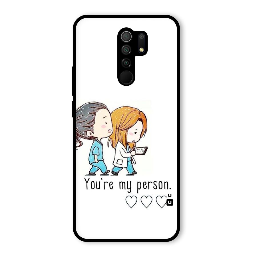 Two Friends In Coat Glass Back Case for Redmi 9 Prime