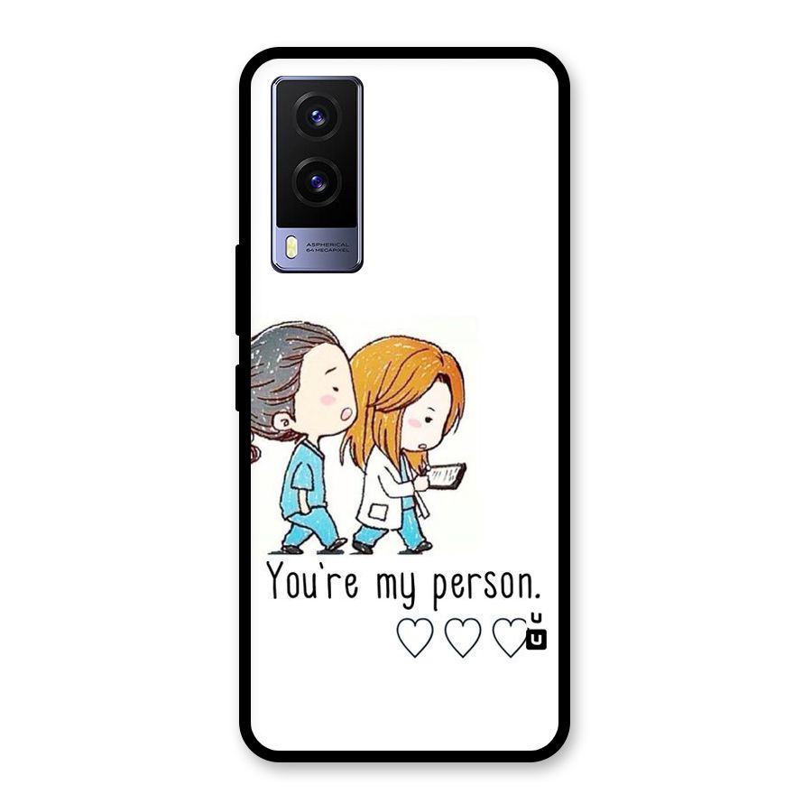 Two Friends In Coat Glass Back Case for Vivo V21e 5G