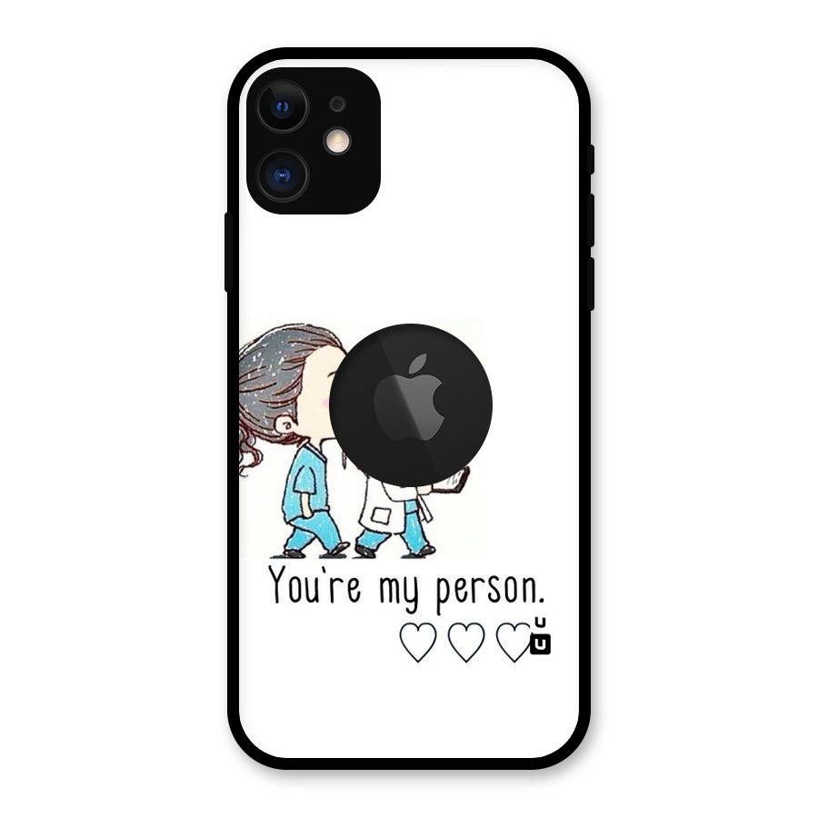 Two Friends In Coat Glass Back Case for iPhone 11 Logo Cut