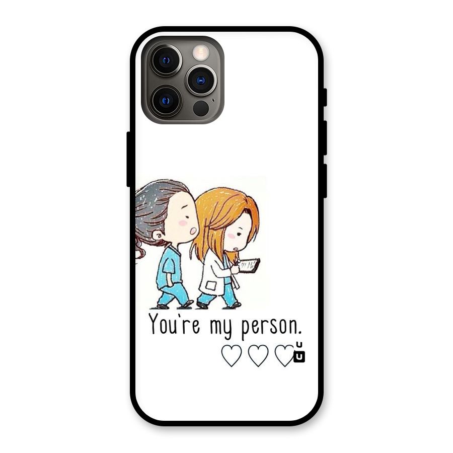Two Friends In Coat Glass Back Case for iPhone 12 Pro