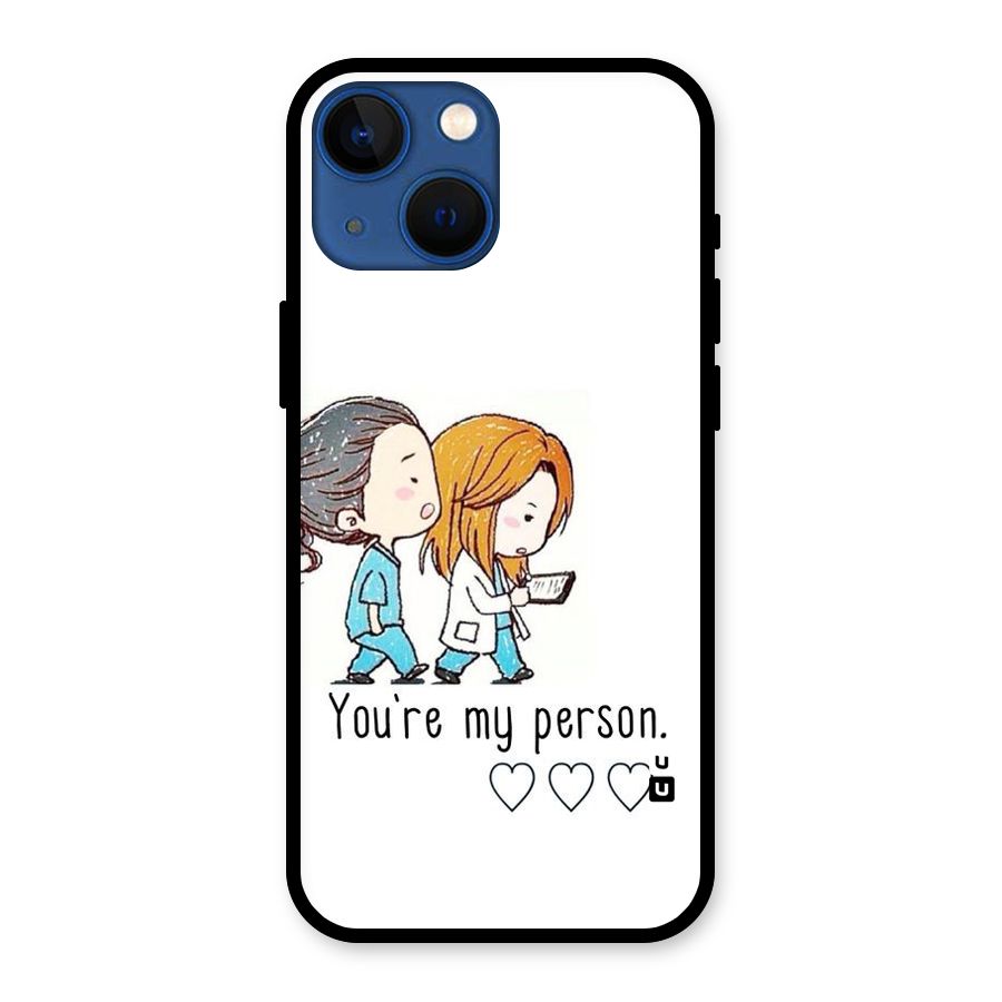 Two Friends In Coat Glass Back Case for iPhone 13 Mini
