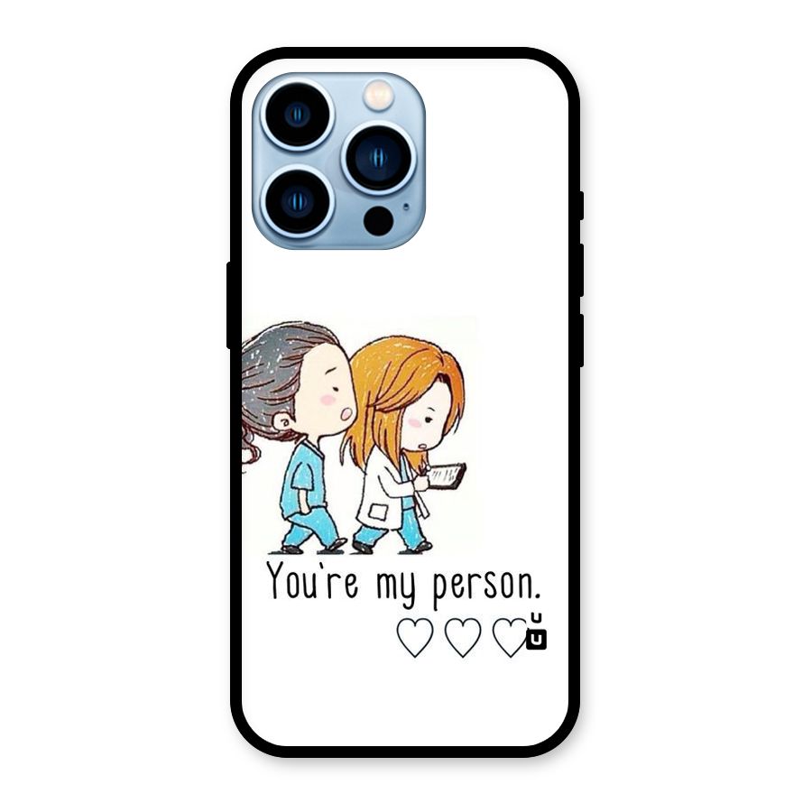 Two Friends In Coat Glass Back Case for iPhone 13 Pro