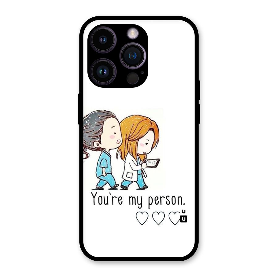 Two Friends In Coat Glass Back Case for iPhone 14 Pro