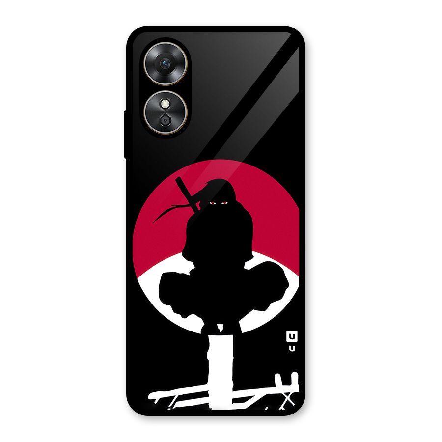 Uchiha Itachi Minimalist Glass Back Case for Oppo A17