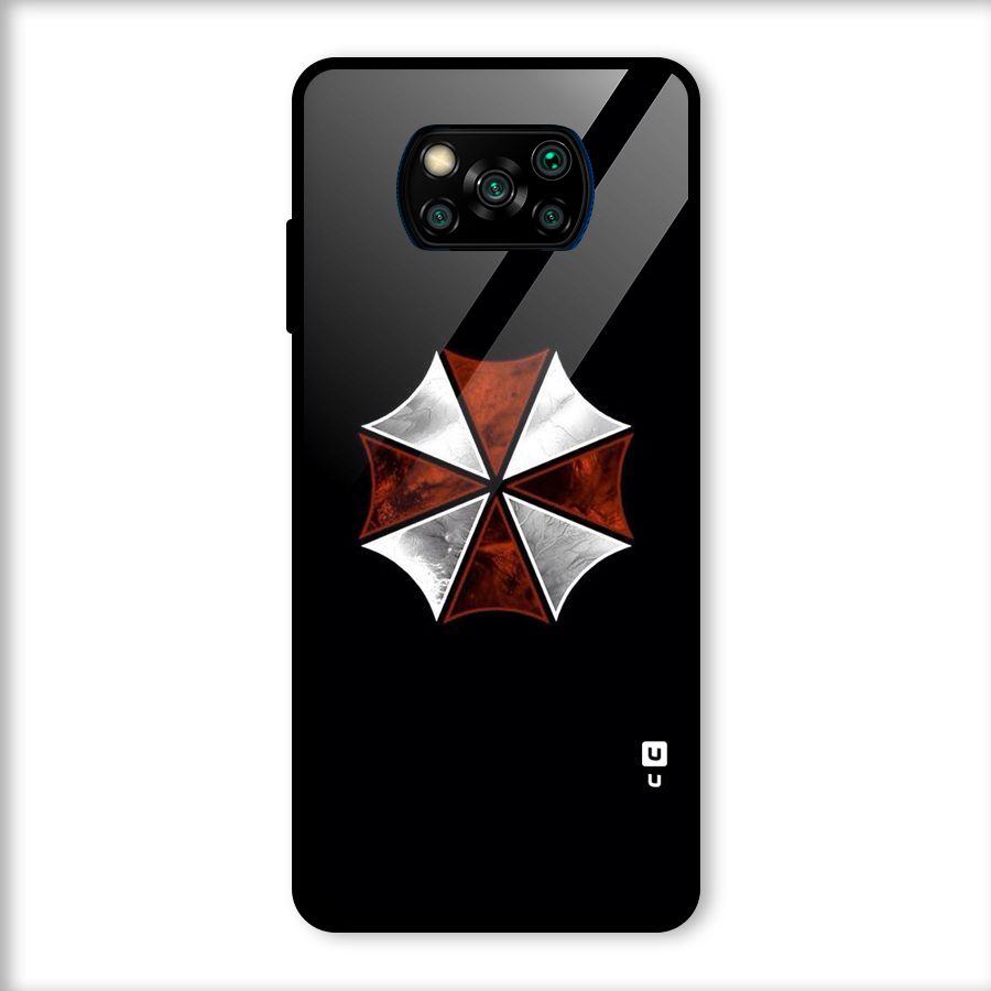 Umbrella Design Glass Back Case for Poco X3
