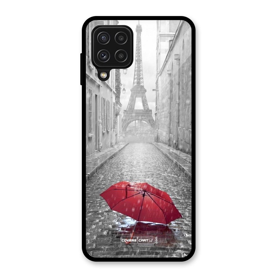 Umbrella Paris Glass Back Case for Galaxy A22 4G