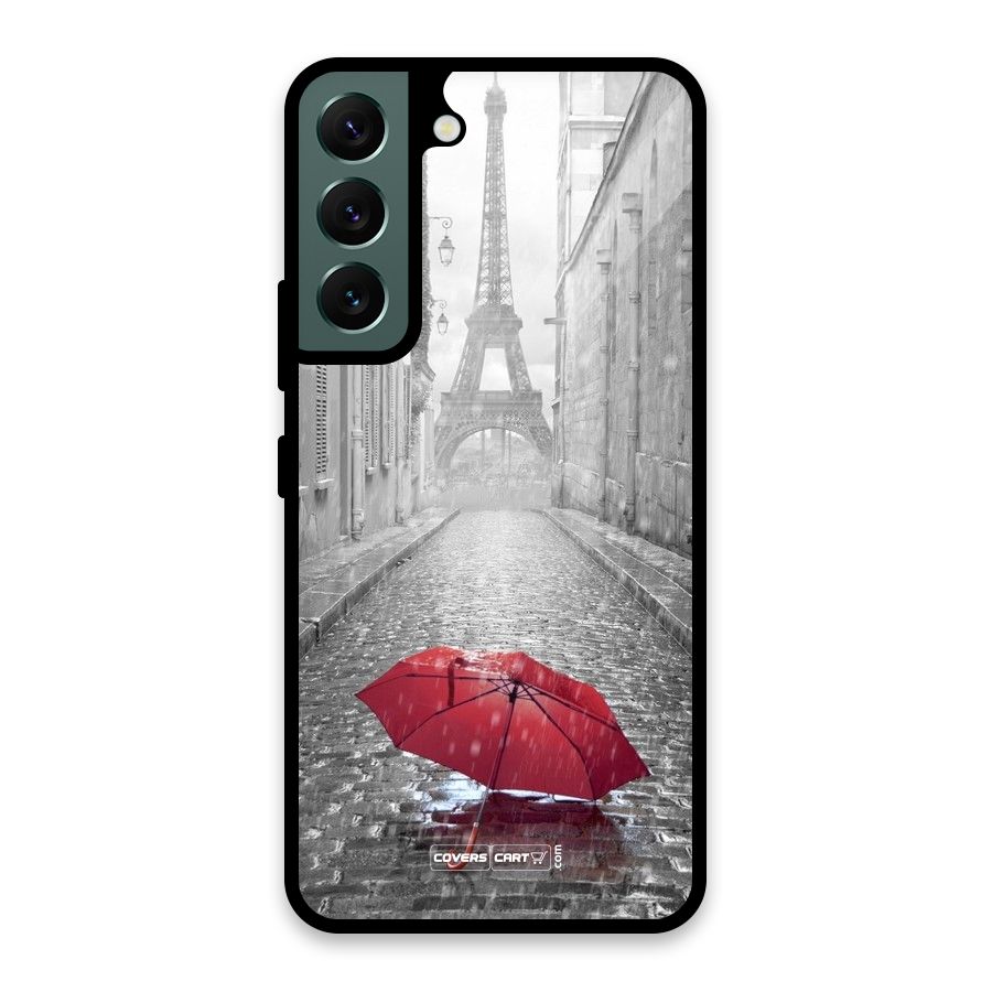 Umbrella Paris Glass Back Case for Galaxy S22 5G