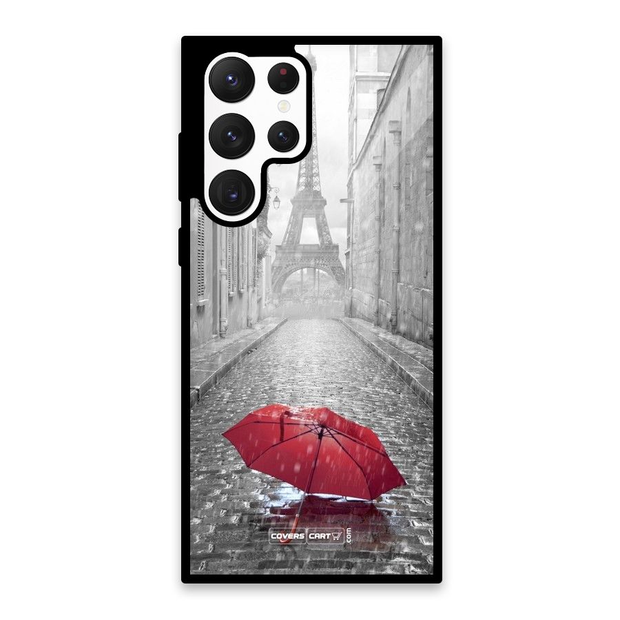 Umbrella Paris Glass Back Case for Galaxy S22 Ultra 5G