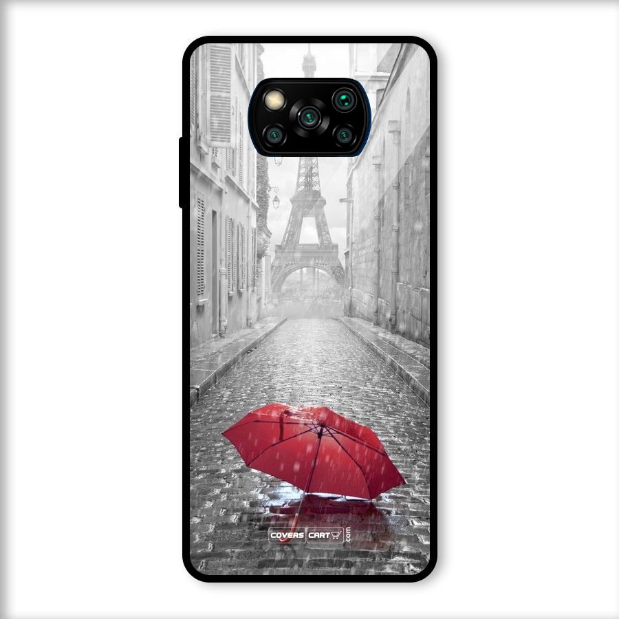 Umbrella Paris Glass Back Case for Poco X3
