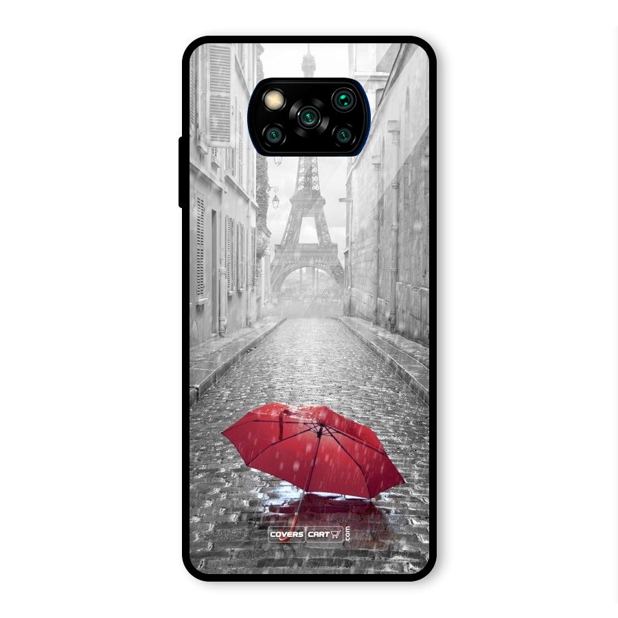 Umbrella Paris Glass Back Case for Poco X3 Pro