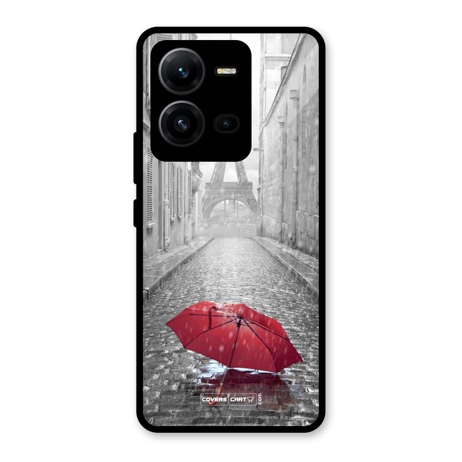 Umbrella Paris Glass Back Case for Vivo V25