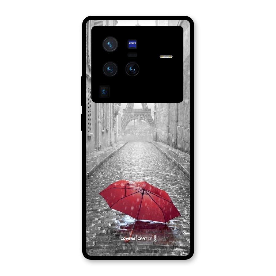 Umbrella Paris Glass Back Case for Vivo X80 Pro