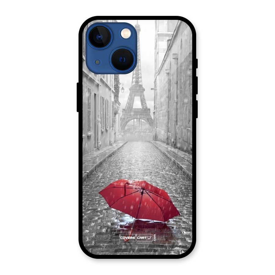 Umbrella Paris Glass Back Case for iPhone 13 Mini
