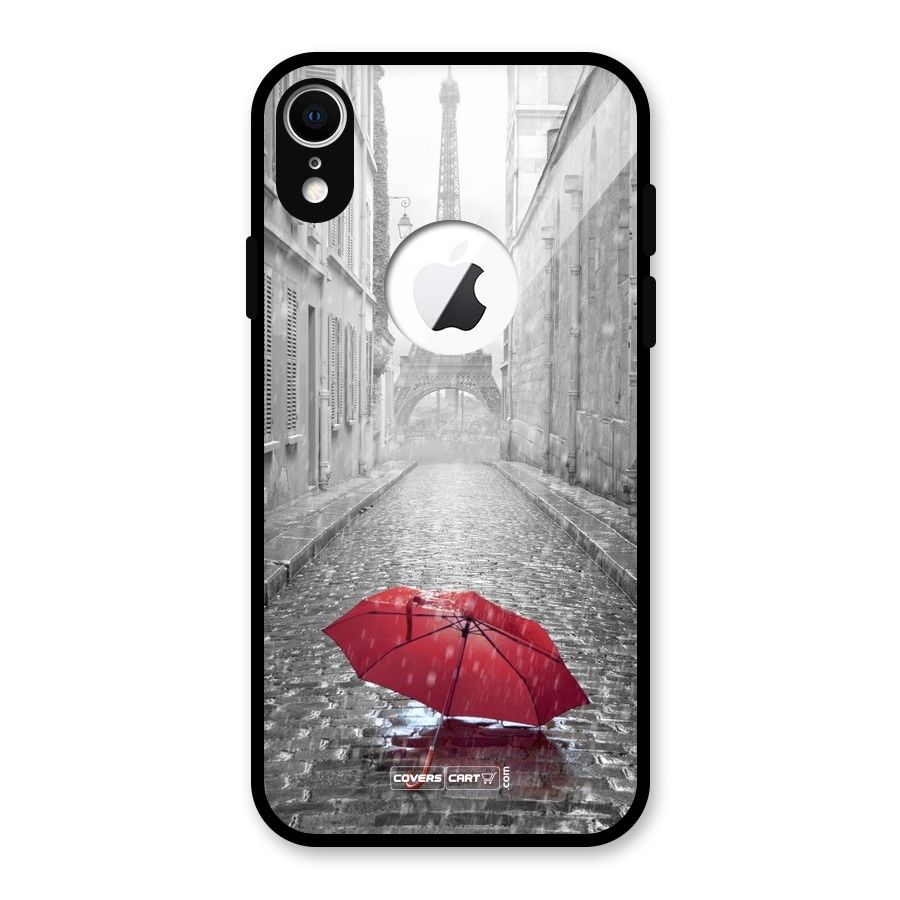 Umbrella Paris Glass Back Case for iPhone XR Logo Cut