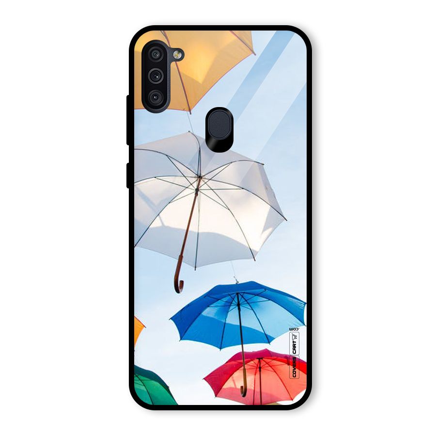 Umbrella Sky Glass Back Case for Galaxy M11