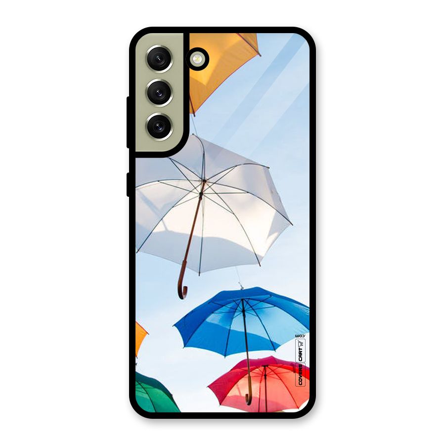 Umbrella Sky Glass Back Case for Galaxy S21 FE 5G