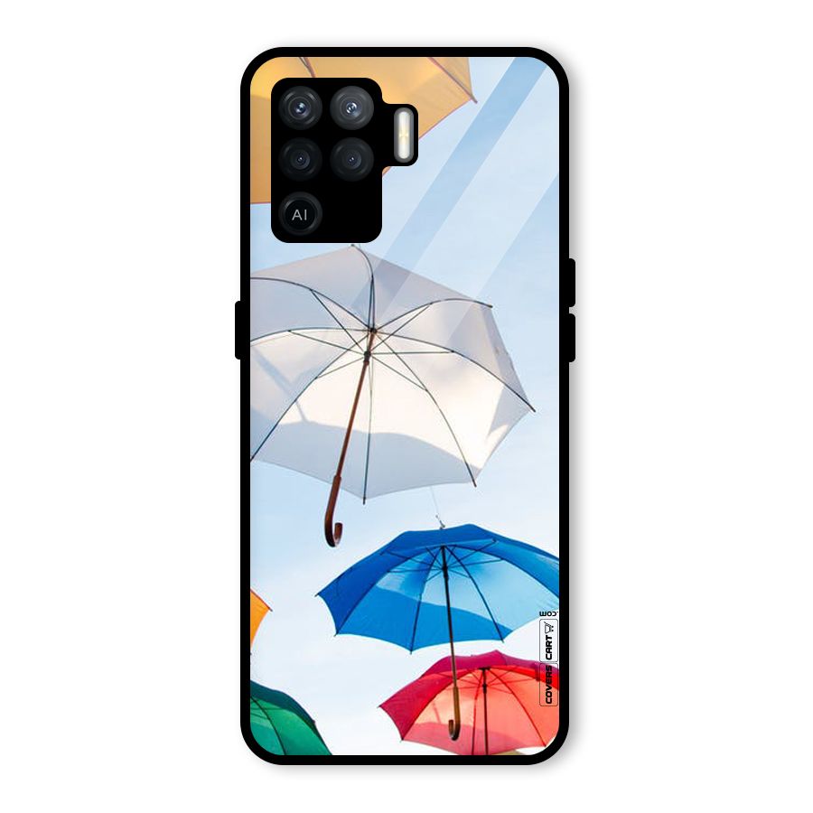 Umbrella Sky Glass Back Case for Oppo F19 Pro