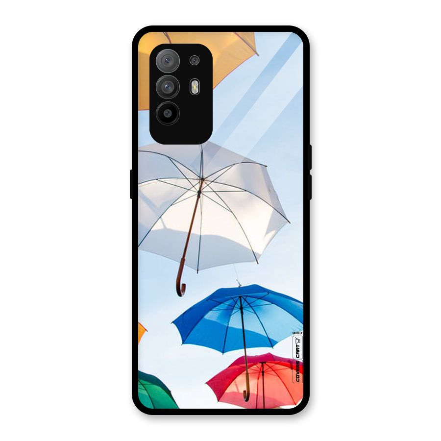 Umbrella Sky Glass Back Case for Oppo F19 Pro Plus 5G