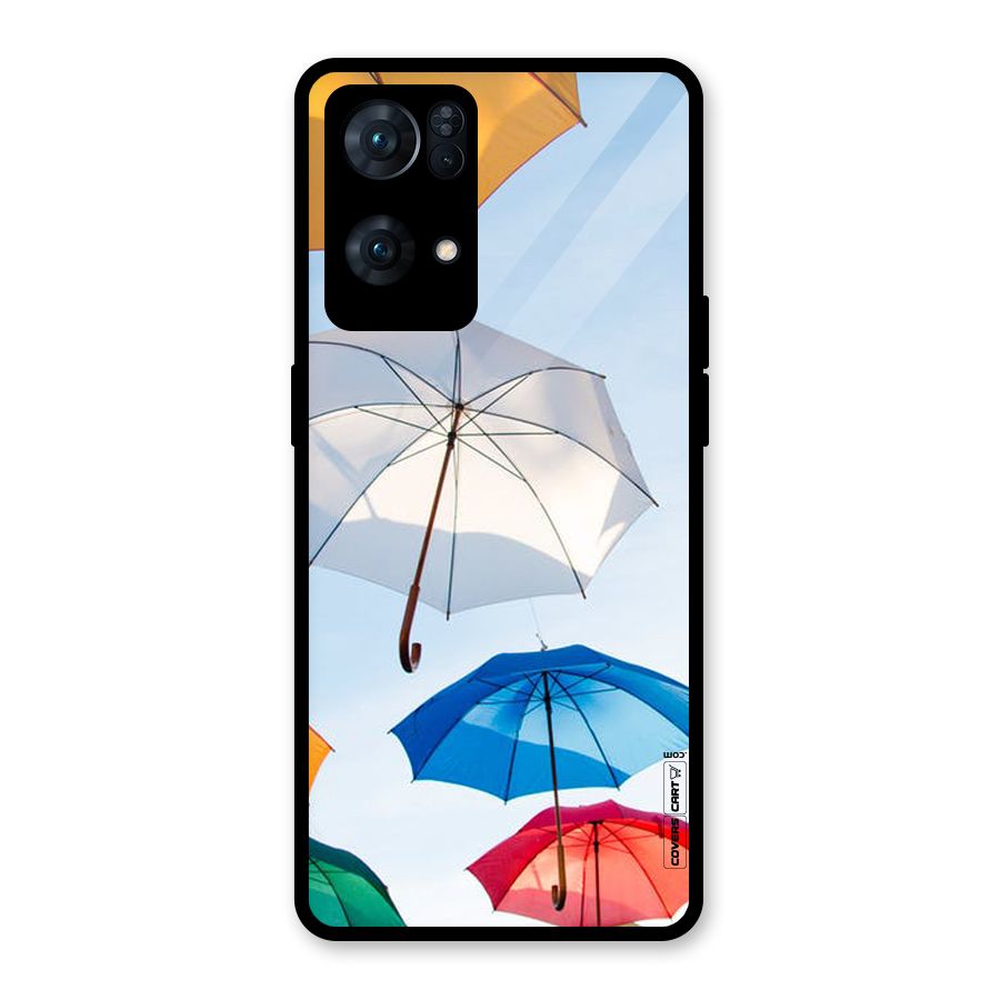Umbrella Sky Glass Back Case for Oppo Reno7 Pro 5G