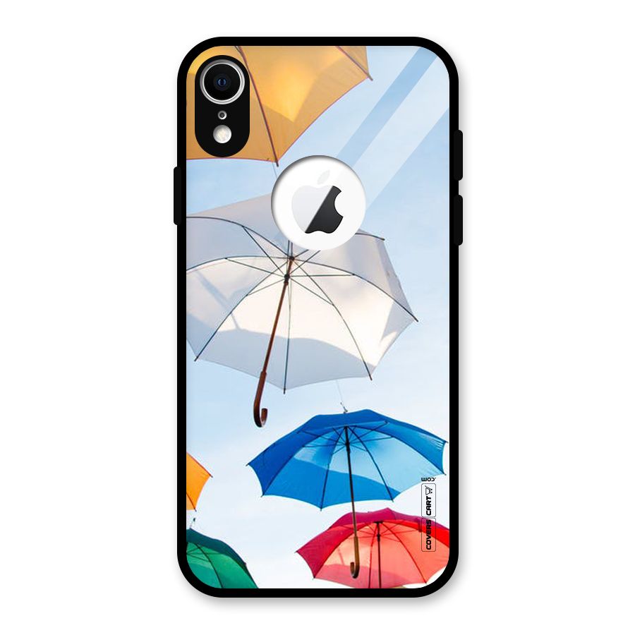 Umbrella Sky Glass Back Case for iPhone XR Logo Cut