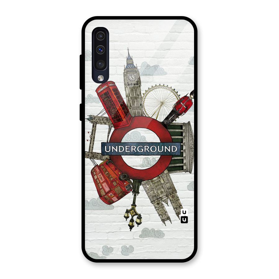 Underground Design Glass Back Case for Galaxy A50s