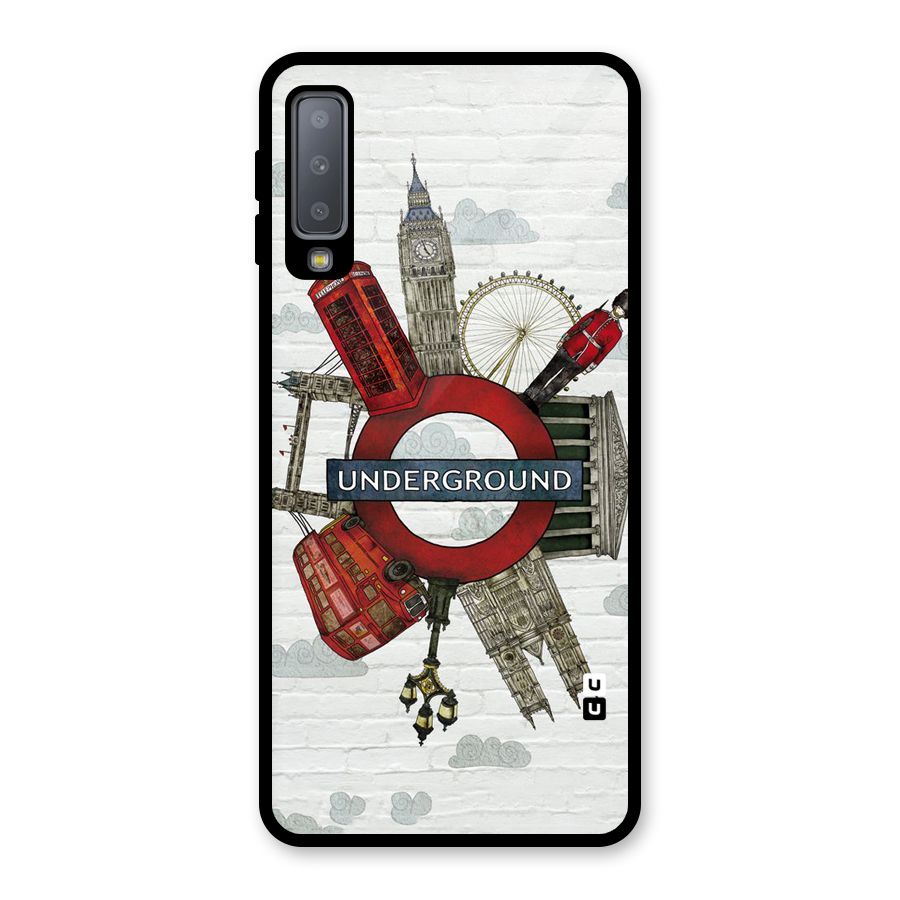 Underground Design Glass Back Case for Galaxy A7 (2018)