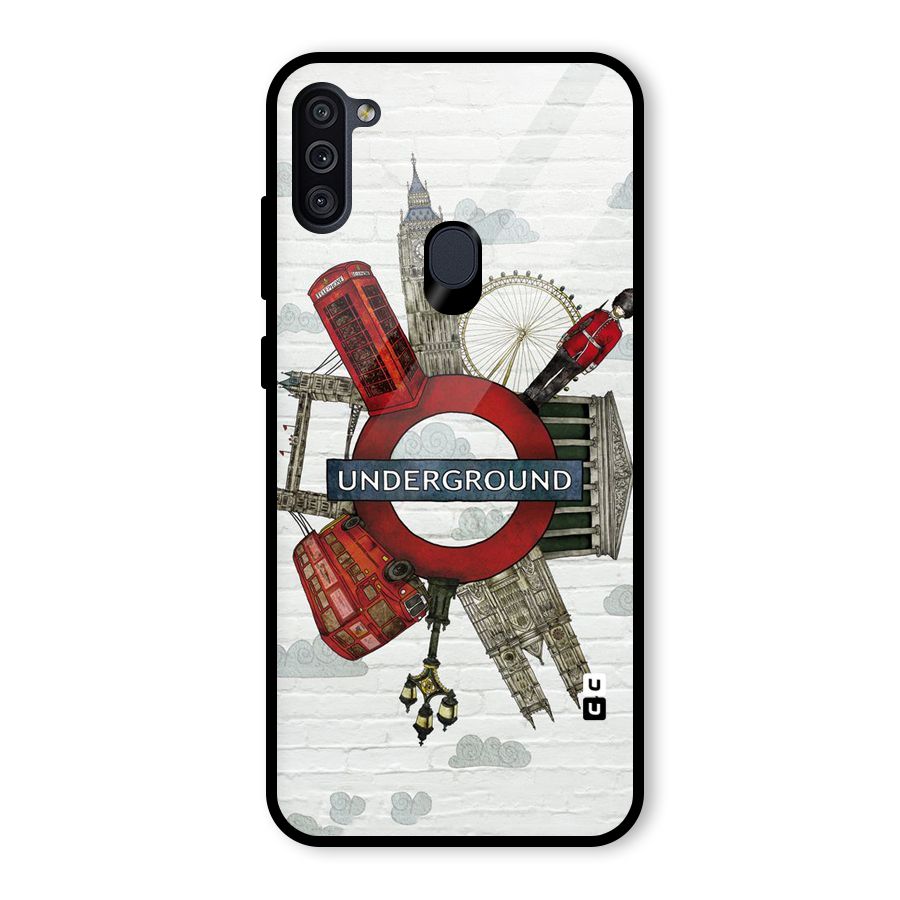 Underground Design Glass Back Case for Galaxy M11