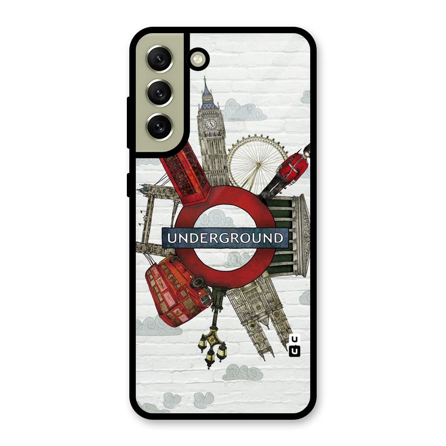 Underground Design Glass Back Case for Galaxy S21 FE 5G