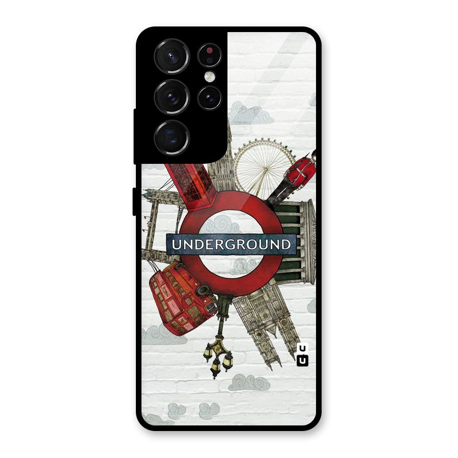 Underground Design Glass Back Case for Galaxy S21 Ultra 5G