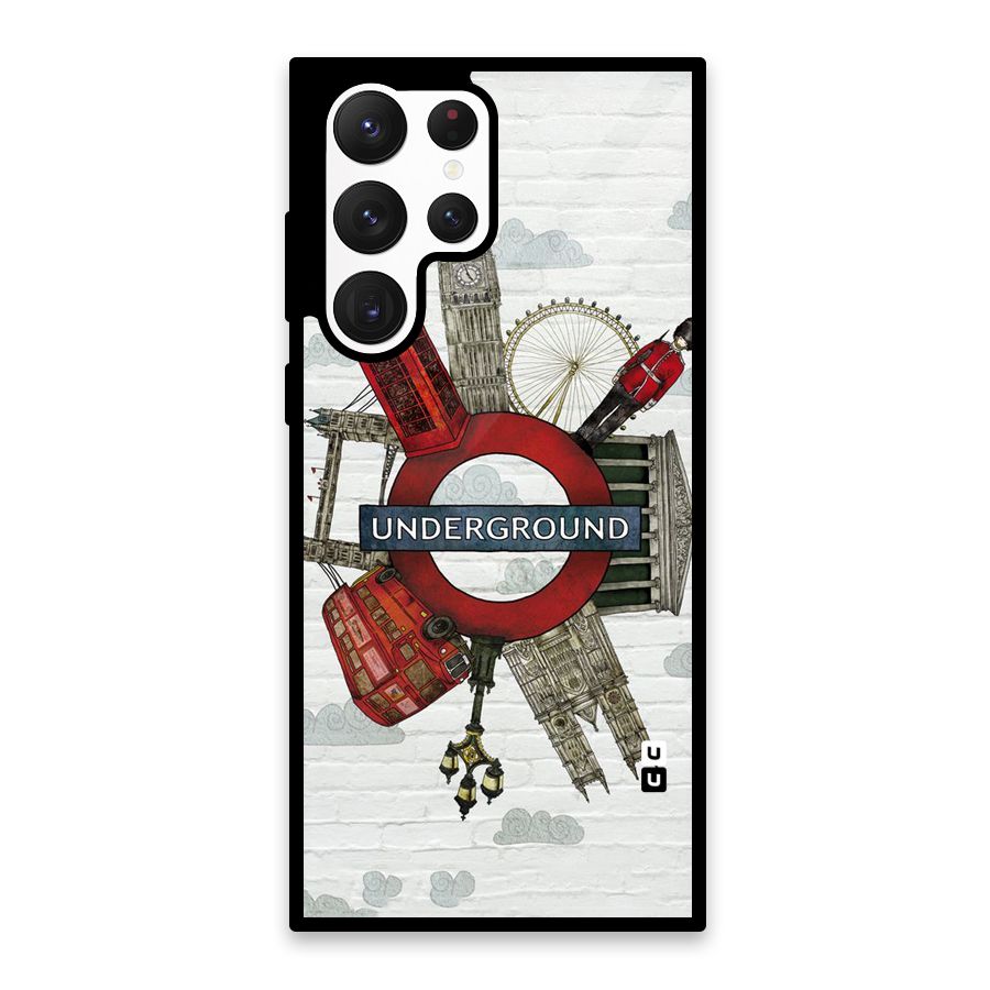 Underground Design Glass Back Case for Galaxy S22 Ultra 5G