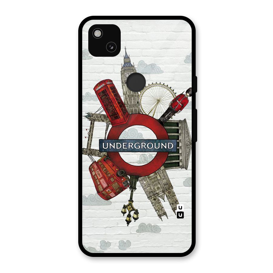 Underground Design Glass Back Case for Google Pixel 4a
