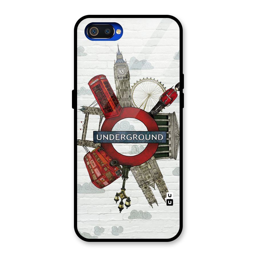Underground Design Glass Back Case for Realme C2