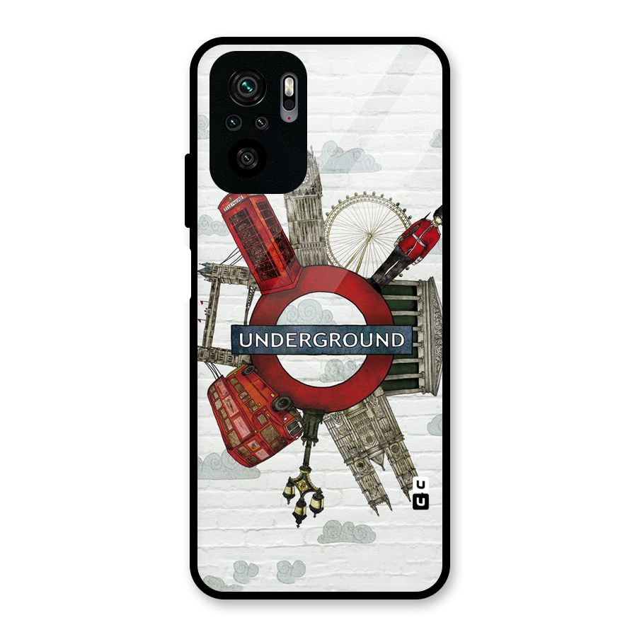 Underground Design Glass Back Case for Redmi Note 10S