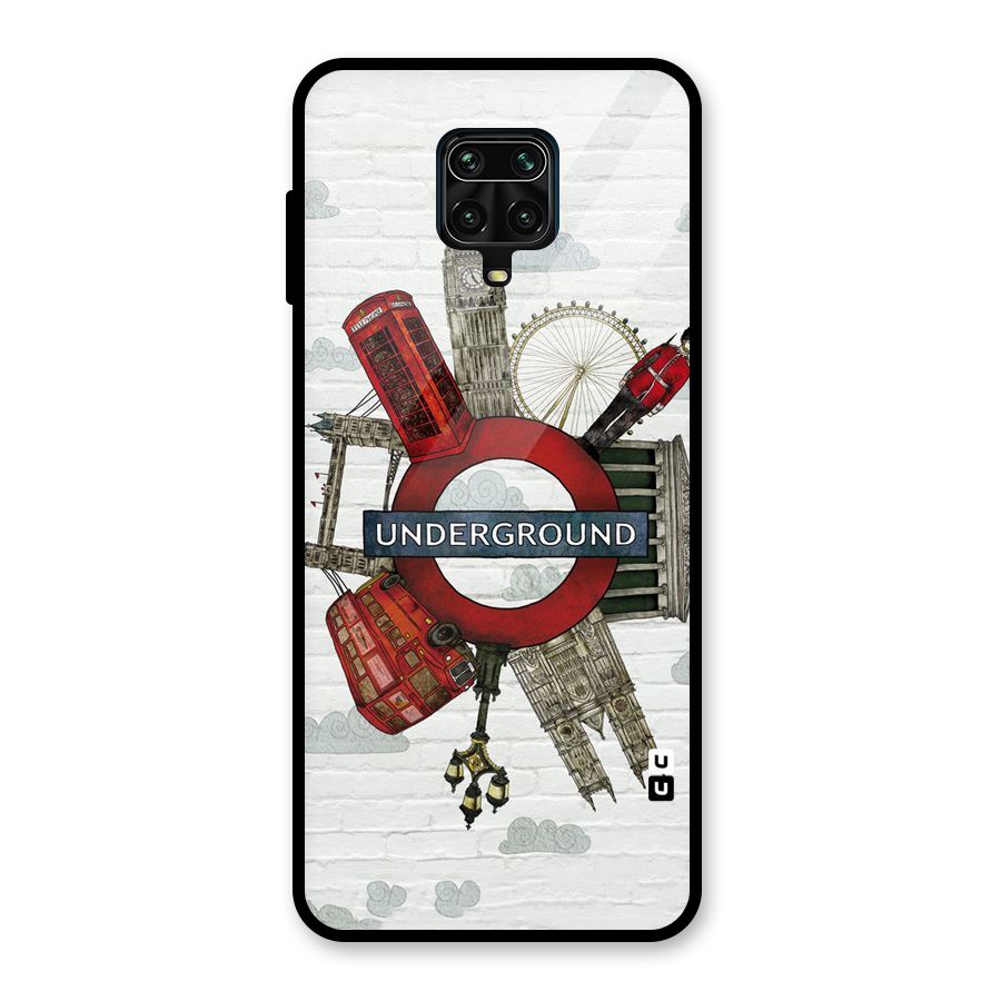 Underground Design Glass Back Case for Redmi Note 9 Pro